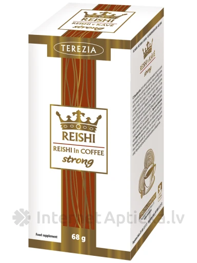 Terezia REISHI in COFFEE Strong Высококачественный растворимый кофе с экстрактом грибов рейши, 20 пакетиков | internetaptieka.lv