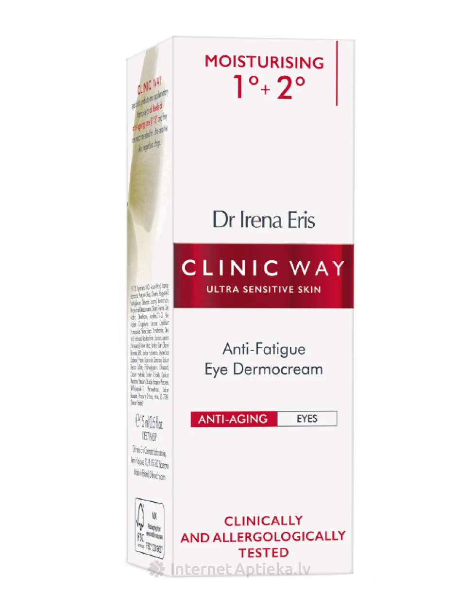 Clinic Way 1+2 Hyaluronic smoothing крем для глаз, 15 мл | internetaptieka.lv