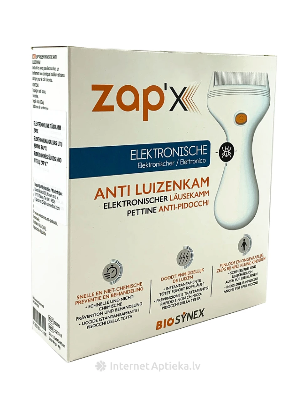 Zapx Anti-Lice Comb Utu ķemme Elektroniskā, 1 gb. | internetaptieka.lv