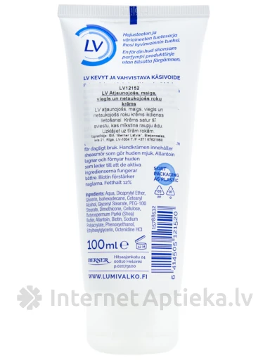 LV легкий укрепляющий крем для рук, 100 мл | internetaptieka.lv