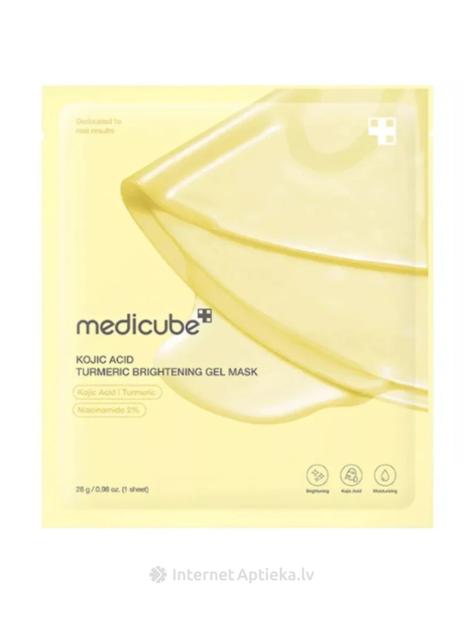 Medicube kojiko rūgšties ir ciberžolės skaistinamoji gelinė kaukė, 1 vnt. | internetaptieka.lv