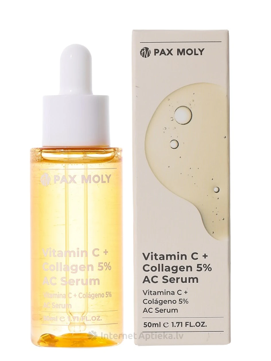 PAX MOLY näoseerum AC Vit.C+5% kollageen, 50 ml | internetaptieka.lv
