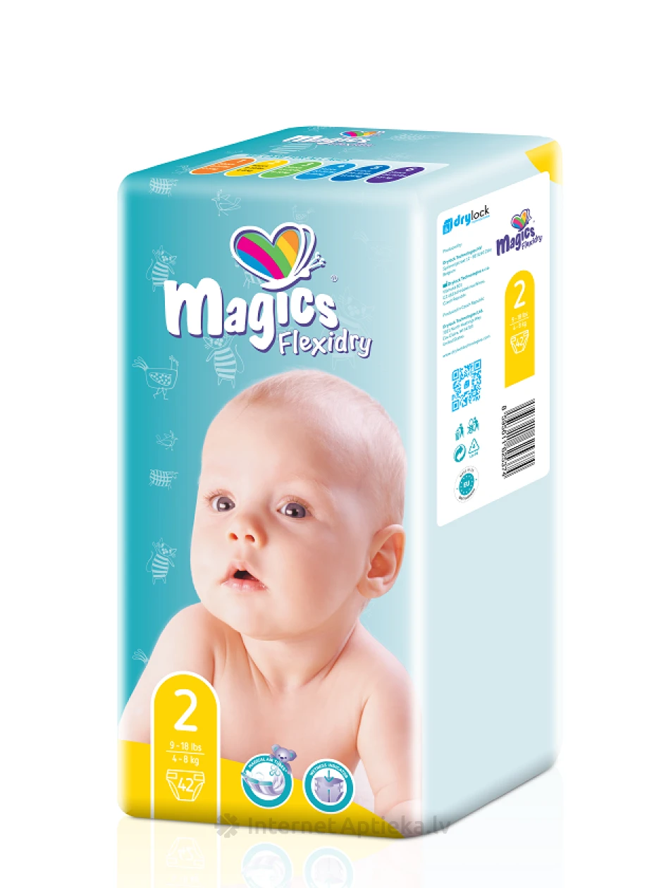 MAGICS FLEXIDRY Magical Tubes детские подгузники Mini 4-8 kg, 42 шт. | internetaptieka.lv