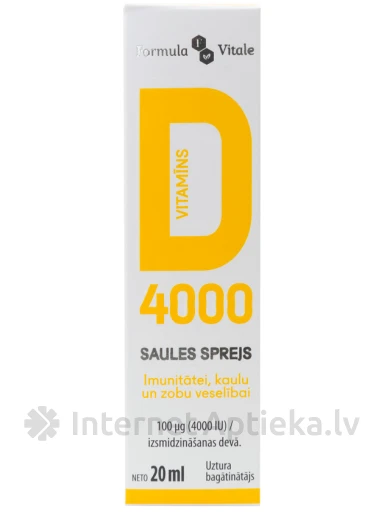 Formula Vitale D vitamīns 4000 Saules sprejs, 20 ml | internetaptieka.lv