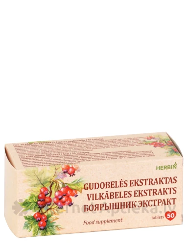 HERBIN Vilkābeles ekstrakts, 50 tabletes | internetaptieka.lv