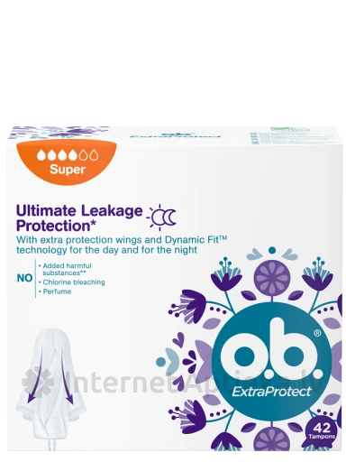 O.B. EXTRAProtect Super Тампоны, 42 шт. | internetaptieka.lv