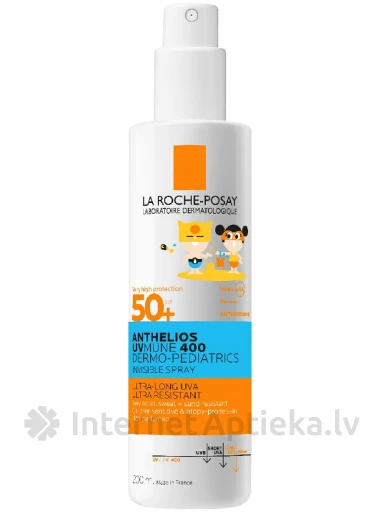 La Roche Posay anthelios uvmune 400 neredzamais sprejs SPF 50+, 200 ml | internetaptieka.lv