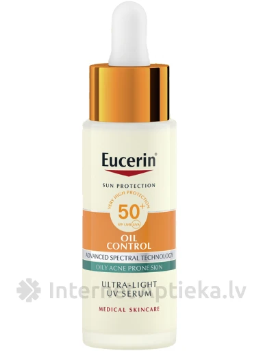Eucerin Sun Oil Control особенно легкий ежедневный сыворотка SPF 50+, 30 мл | internetaptieka.lv