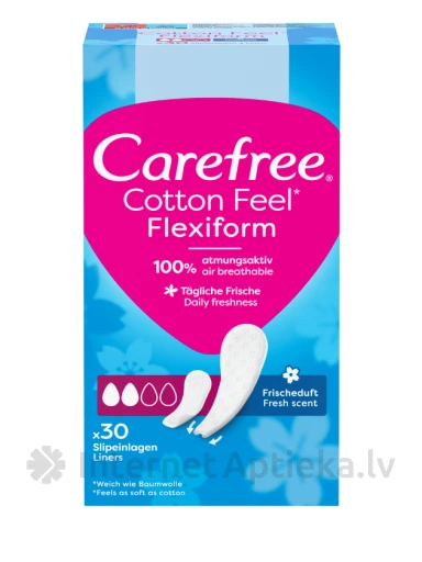 CAREFREE Ikdienas ieliktnīši "Flexi Form" FRESH, 30 gb. | internetaptieka.lv
