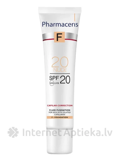 Pharmaceris F CAPILAR-CORRECTION tonālais krēms SPF20 nude 20, 30 ml | internetaptieka.lv