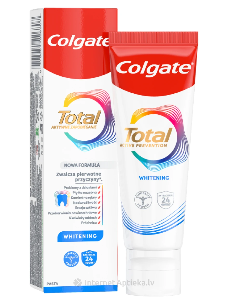 Colgate Total Whitening зубная паста, 75 мл | internetaptieka.lv