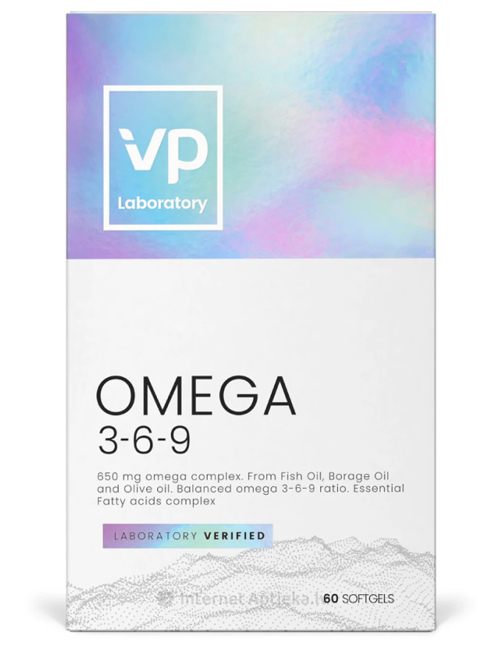 VP Laboratory Omega 3-6-9 kapsulas, 60 gb. | internetaptieka.lv