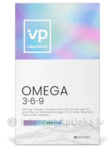 VP Laboratory Omega 3-6-9 kapsulas, 60 gb. | internetaptieka.lv
