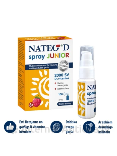 Nateo® D spray JUNIOR D3 vitamiin, 27 ml | internetaptieka.lv