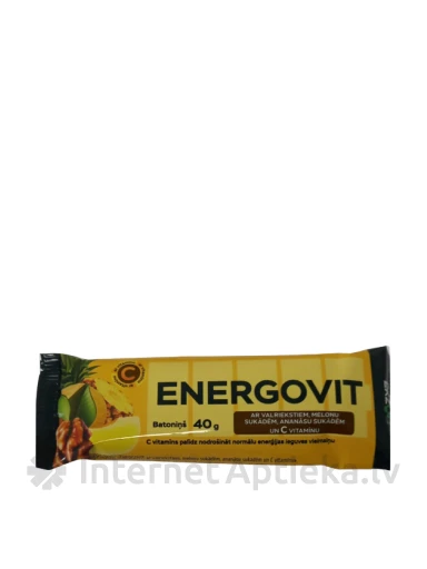 Energovit batoon kreeka pähklite ja C-vitamiiniga, 40 g | internetaptieka.lv