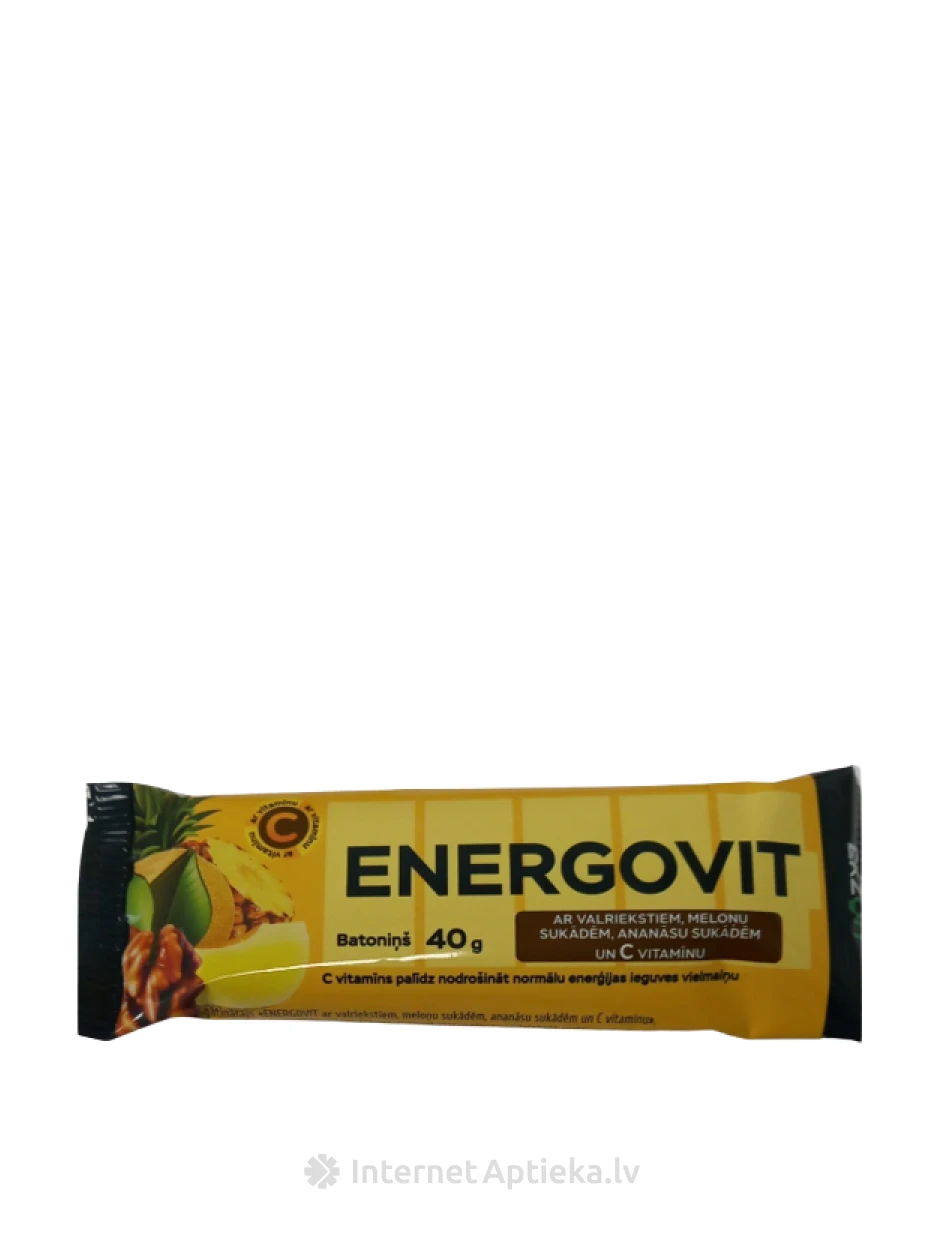 Energovit батончик с грецкими орехами и витамином С, 40 г | internetaptieka.lv