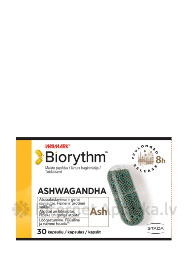 BIORYTHM Ashwagandha, 30 kapslit | internetaptieka.lv