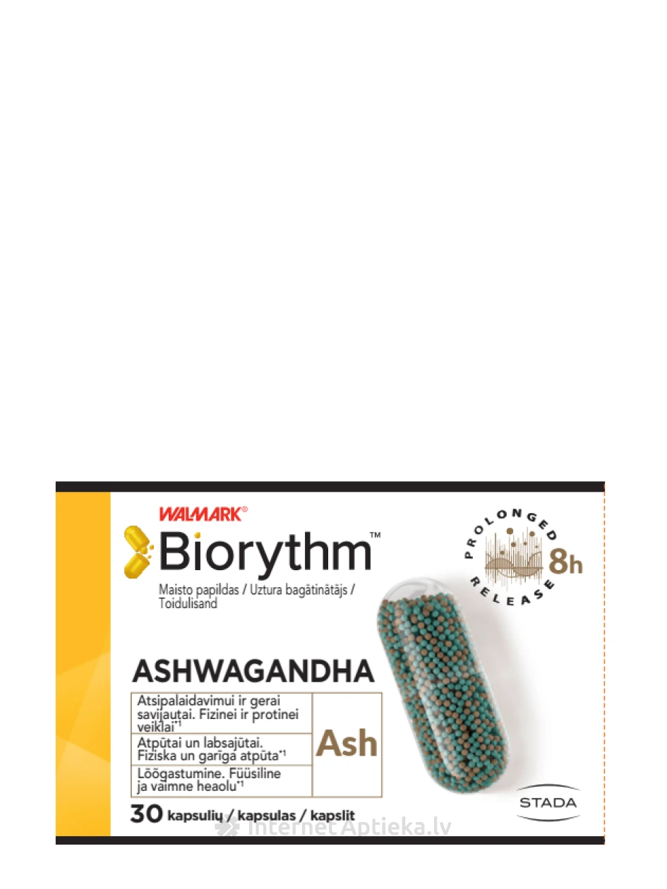 BIORYTHM Ashwagandha, 30 капсул | internetaptieka.lv