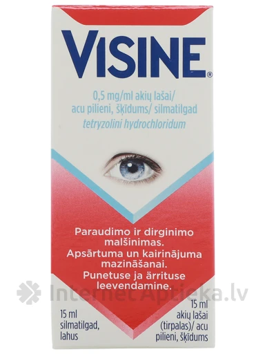 Visine 0.5mg/ml šķīdums acu pilieni, 15 ml | internetaptieka.lv