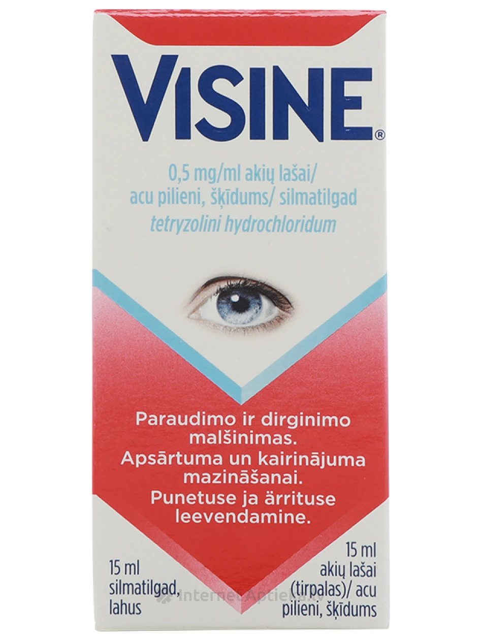 Visine 0,5 mg/ml lahusega silmatilgad, 15 ml | internetaptieka.lv