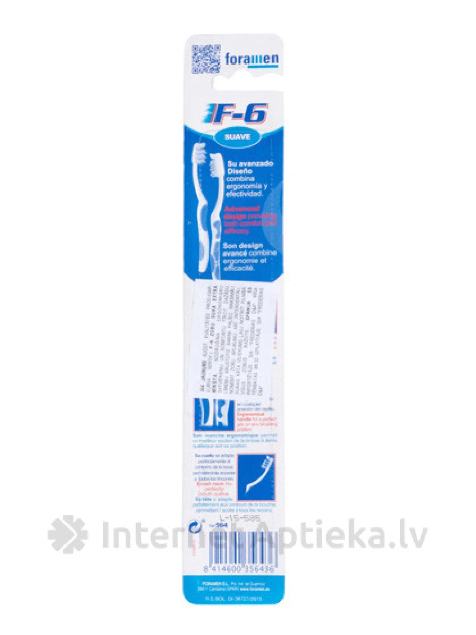 Foramen F-6 Zobu suka Extra mīksta ar krusteniski izvietotiem sariņiem, 1 gb. | internetaptieka.lv