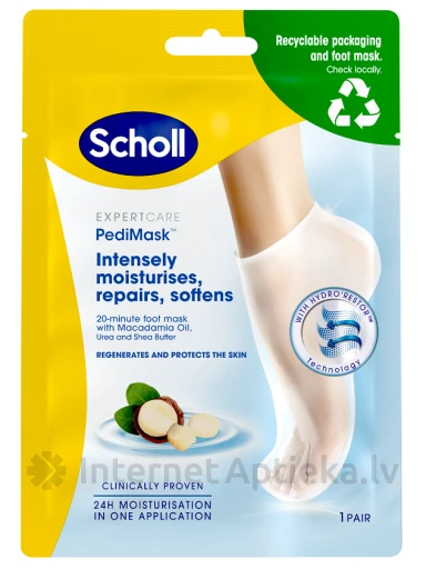 Scholl pēdu maska sausai ādai ar makadāmijas eļļu, 1 gb. | internetaptieka.lv