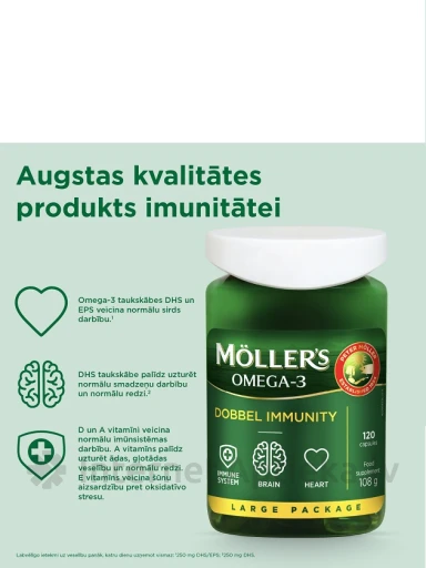 Möller's Dobbel Immunity, 120 kapslit | internetaptieka.lv