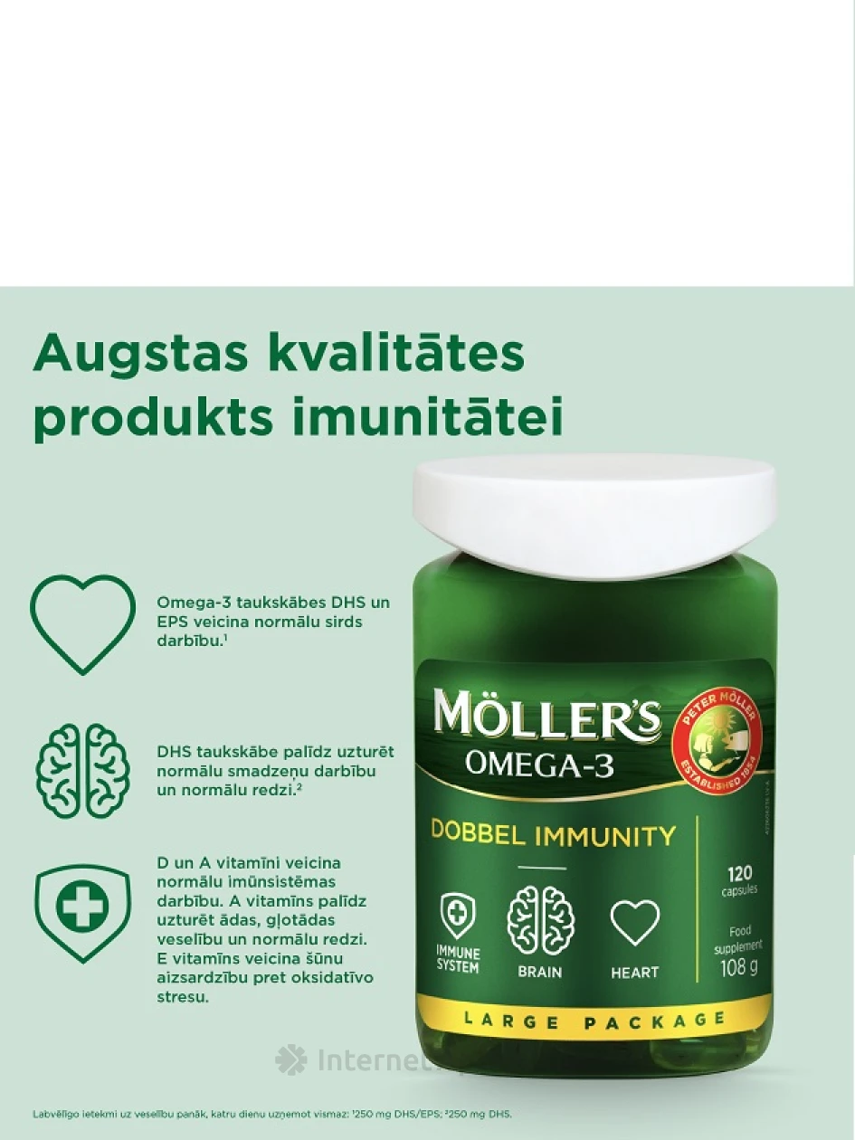 Möller’s Dobbel Immunity, 120 kapsulas | internetaptieka.lv