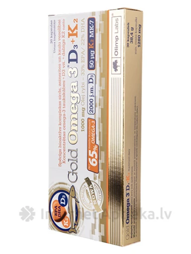 Olimp Labs Gold Omega 3 D3+K2, 30 kapslit | internetaptieka.lv