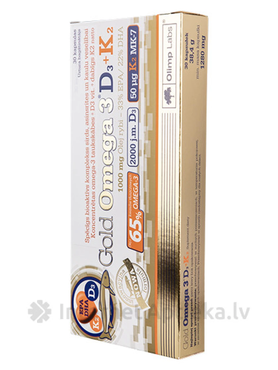 Olimp Labs Gold Omega 3 D3+K2, 30 kapsulas | internetaptieka.lv