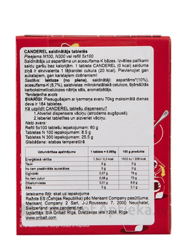 Canderel saldinātājs, 5 x 100 tabletes | internetaptieka.lv