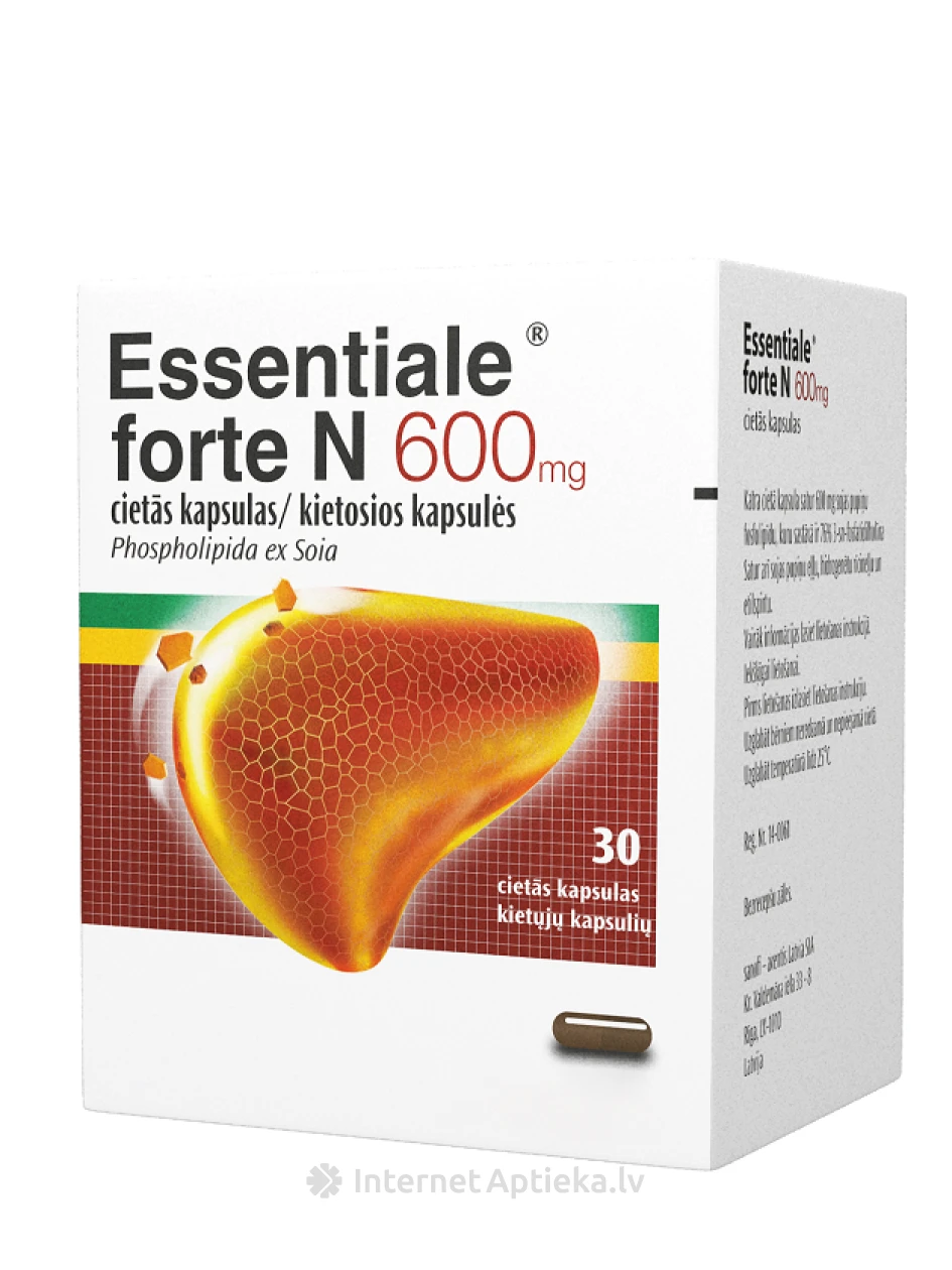 Essentiale forte N 600 мг, 30 твердых капсул | internetaptieka.lv