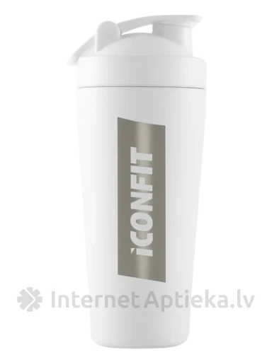 ICONFIT Metallist valge shaker, 900 ml | internetaptieka.lv