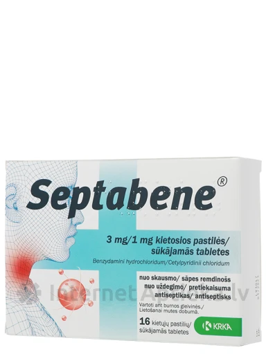 Septabene сосательные таблетки, 16 пастилок | internetaptieka.lv