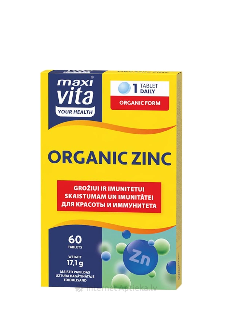 Zink organic tabletes, 60 gb. | internetaptieka.lv