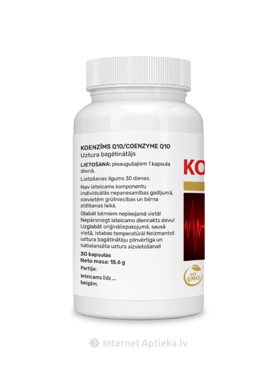 Koensüüm Q10 kapslit, 30 tk. | internetaptieka.lv