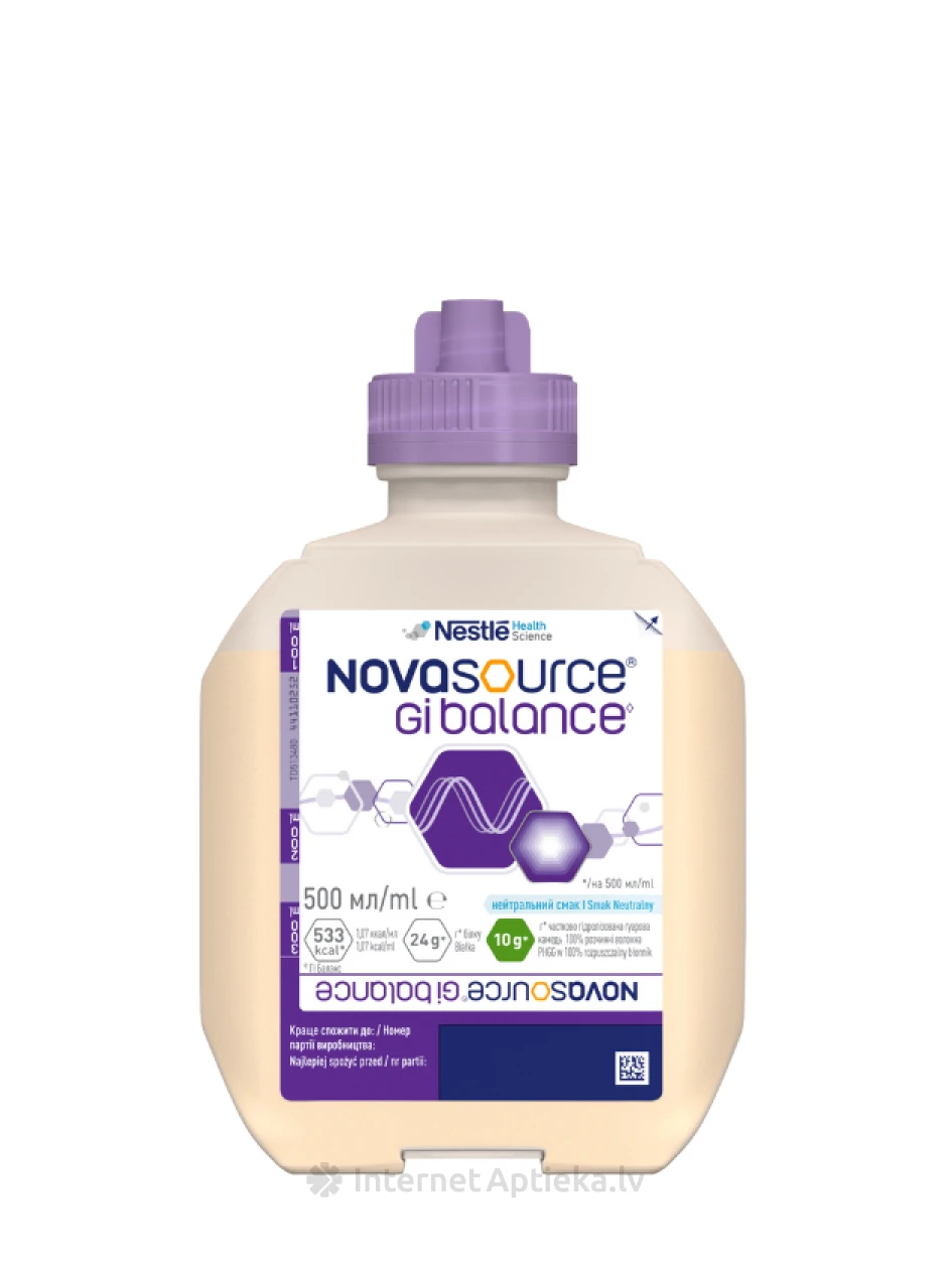 Nestle Novasource Gi Balance neutral Pārtika medicīniskiem nolūkiem, 500 ml | internetaptieka.lv