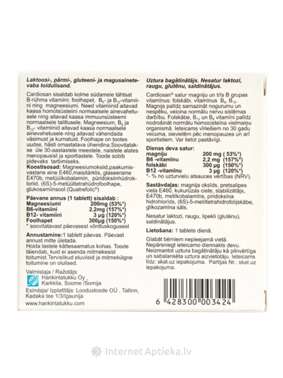 Cardiosan, 60 tabletes | internetaptieka.lv