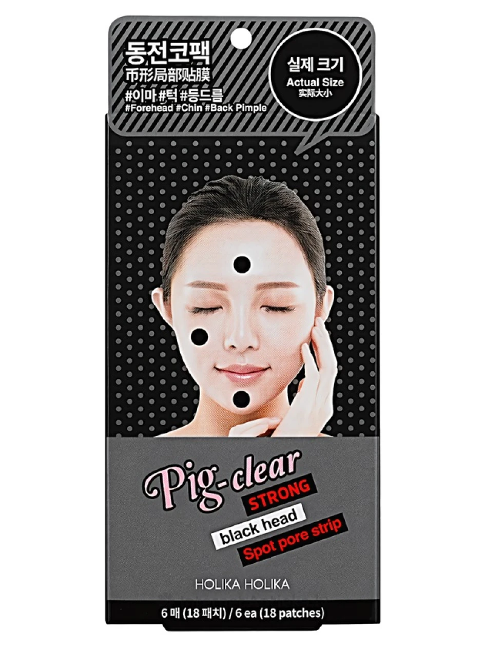 Holika Holika Pig Nose Clear Strong Локальные пластыри для очищения пор, 6 шт. | internetaptieka.lv