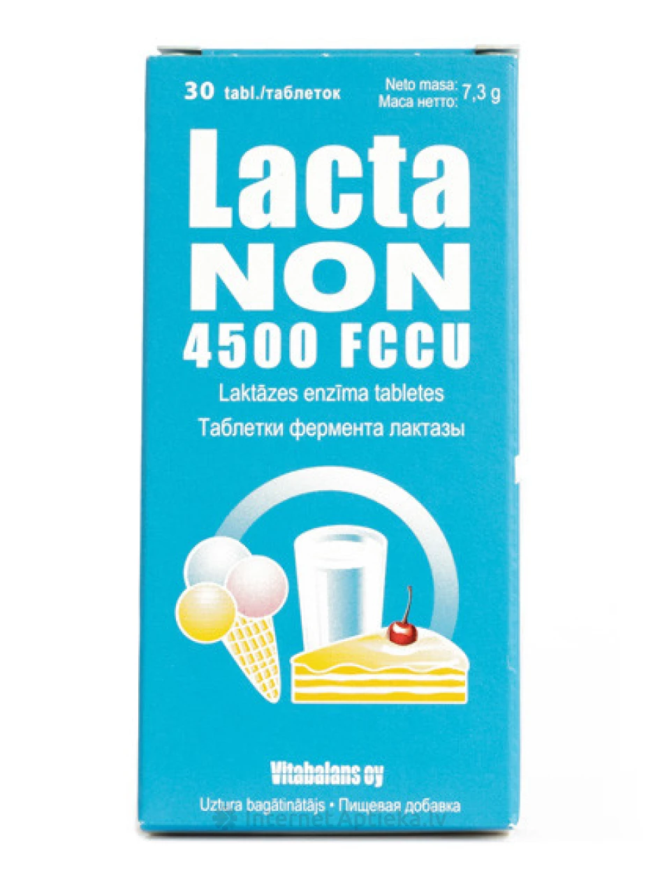 Lacta non 4500 FCCU (laktāzes enzīms), 30 tabletes | internetaptieka.lv