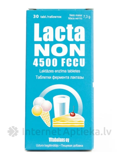 Lactanon NON 4500 FCCU (фермент лактазы), 30 таблеток | internetaptieka.lv