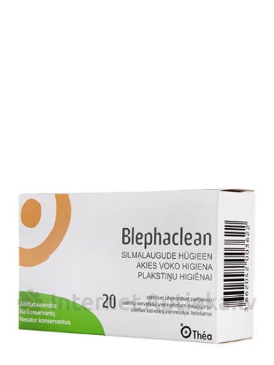Thea Blephaclean steriilsed salvrätikud silmalaugude hügieeniks, 20 tk. | internetaptieka.lv
