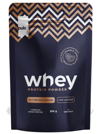 Puls Whey Proteīna pulveris ar dubultās šokolādes garšu, 350 g | internetaptieka.lv