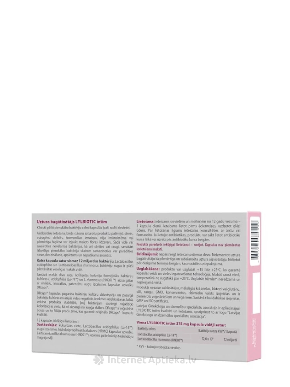 LYLBIOTIC intim, 15 kapsulas | internetaptieka.lv