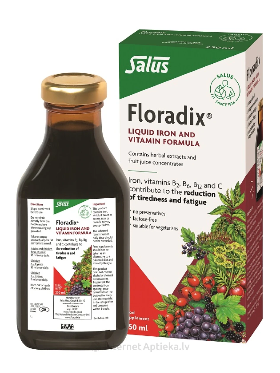 Floradix dzelzs, šķīdums 250 ml | internetaptieka.lv