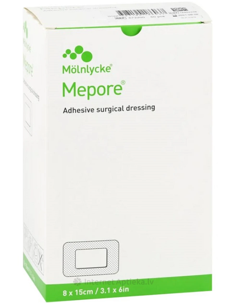Mepore plāksteri sterili 8 x 15 cm, 50 gb. | internetaptieka.lv