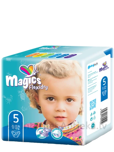 MAGICS Flexidry autiņbiksītes Junior 11-16 kg (izmērs 5), 27 gb. | internetaptieka.lv