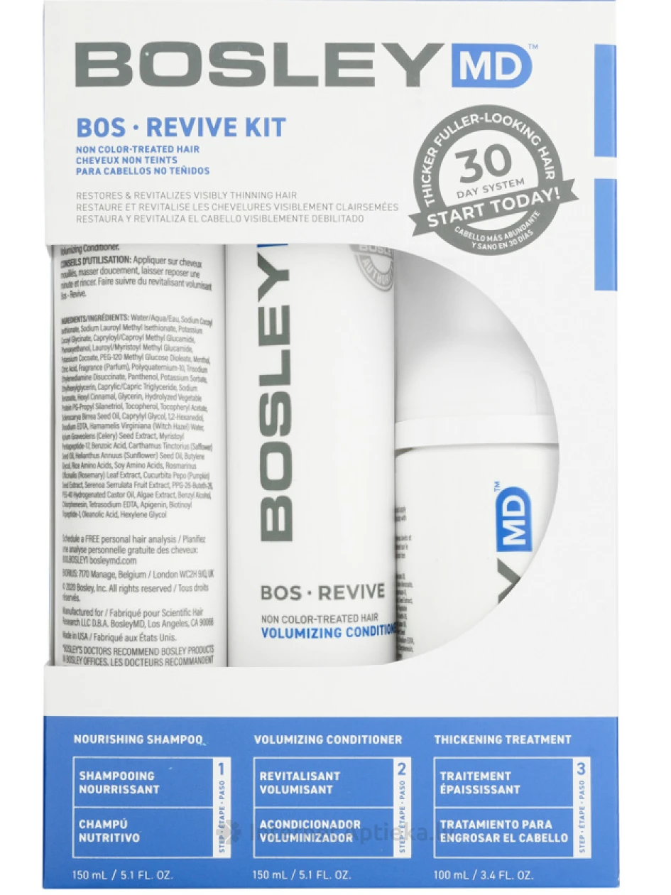 BOSLEY Revive Набор на 30 дней для неокрашенных волос, (150мл+150мл+100мл) | internetaptieka.lv