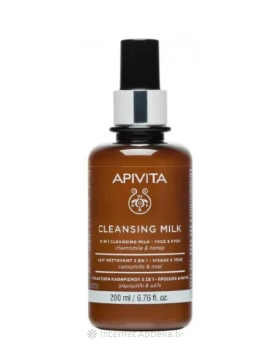 APIVITA 3-in-1 valomasis pienelis veidui ir akims su ramunėlių ekstraktu, 200 ml | internetaptieka.lv