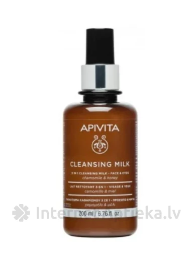 APIVITA 3-in-1 valomasis pienelis veidui ir akims su ramunėlių ekstraktu, 200 ml | internetaptieka.lv